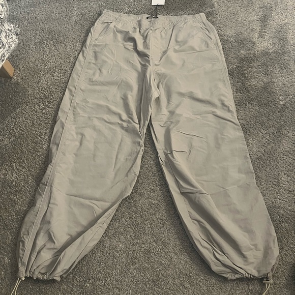NWT Zara Grey Adjustable Cargo Pants XL - Picture 1 of 5